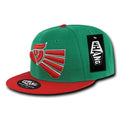 Whang Graphic Snapbacks Mexico Mexican Eagle 6 Panel Flat Bill Hats Caps-GreenRed-