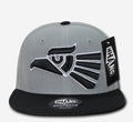 Whang Graphic Snapbacks Mexico Mexican Eagle 6 Panel Flat Bill Hats Caps-Heather Grey/Black-