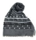Casaba Women's Scarf Scarves Elephant Designs Indian Style-Gray-